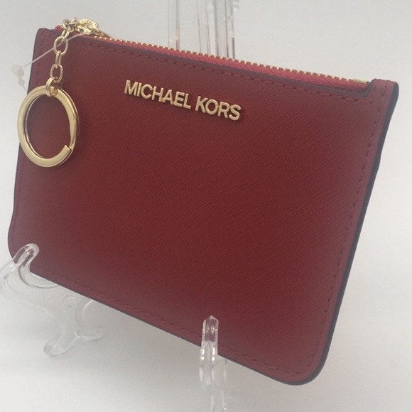 Jet Set Travel Sm TZ Coinpouch W ID Leather Scarle - Picture 3 of 8